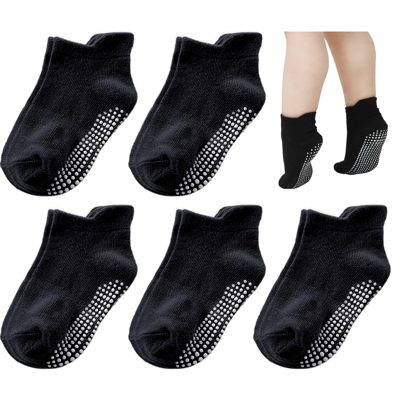 Baby Boys Girls Anti Slip Cotton Socks with Handles, Multi Pack Cute Ankle Socks