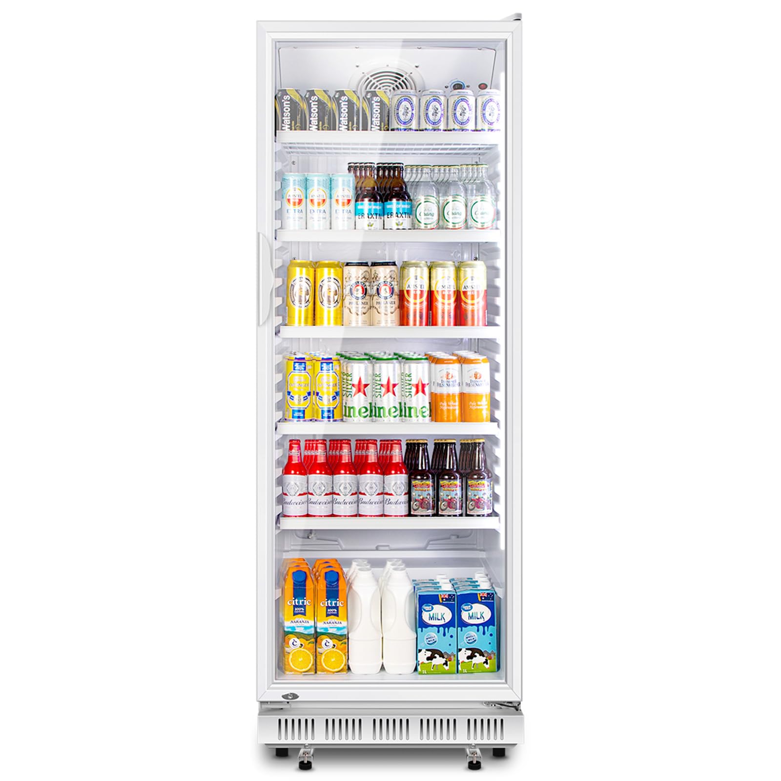 Tylza Glass Door Beverage Display Refrigerator 360L 600 Can White | Fast cool, l