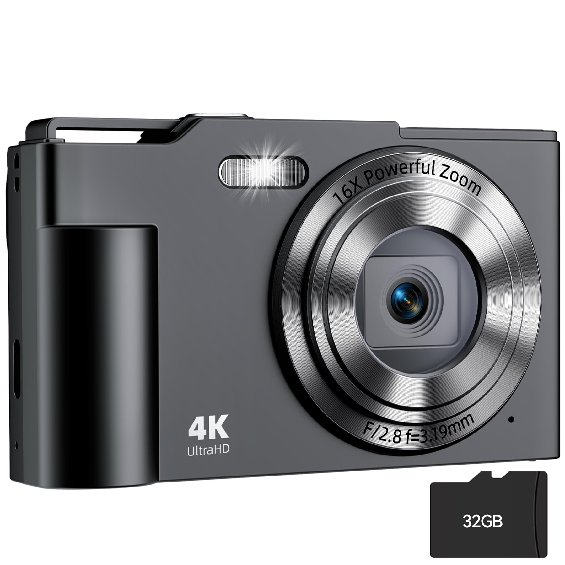 Digital Camera, FHD Digital Point and Shoot Camera with 16X Zoom Anti Shake, 48M