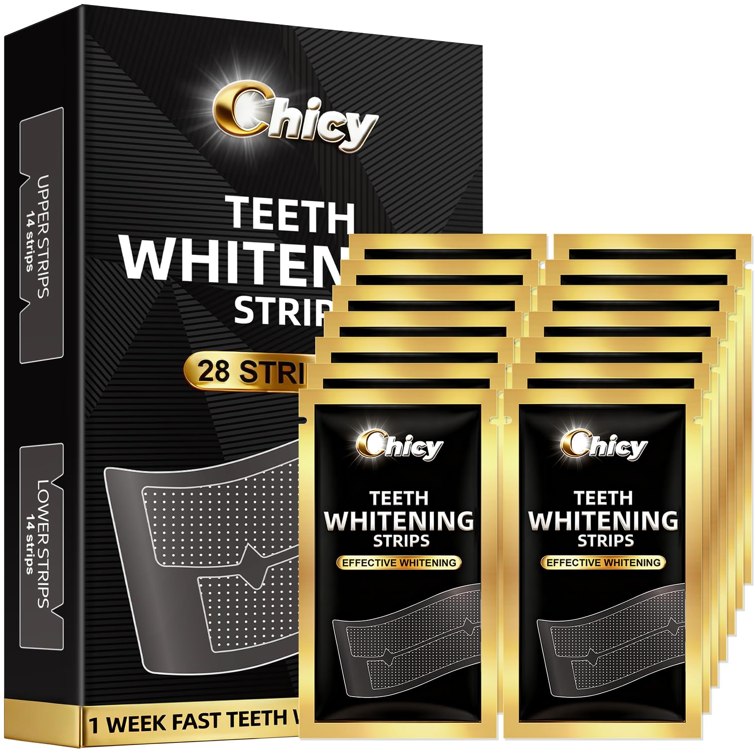 Teeth Whitening Strip for Sensitive Teeth 14 Treatments, Non-Slip Strips, Effect
