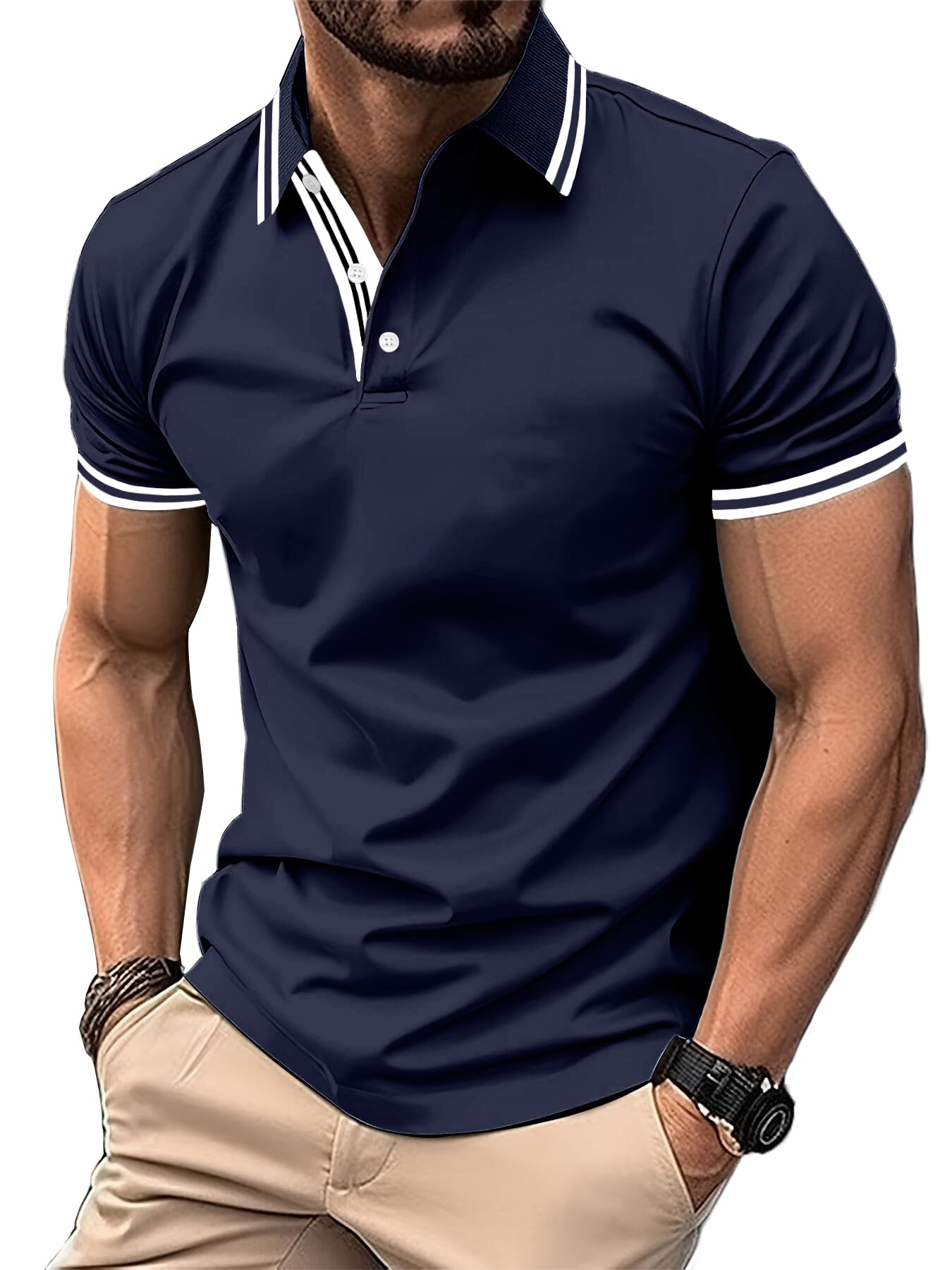 SwissWell Men's Polo Shirt Short Sleeve Golf Polo Shirt Lightweight Summer Shirt