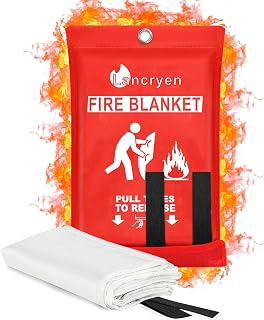 Emergency Fire Blanket, Fire Extinguisher Blanket, Fire Suppression Blanket, Flame Retardant Towel Fire Safety Cloth for Home, Kitchen, School, Grill, Car, Office, Warehouse(40” x 40”)