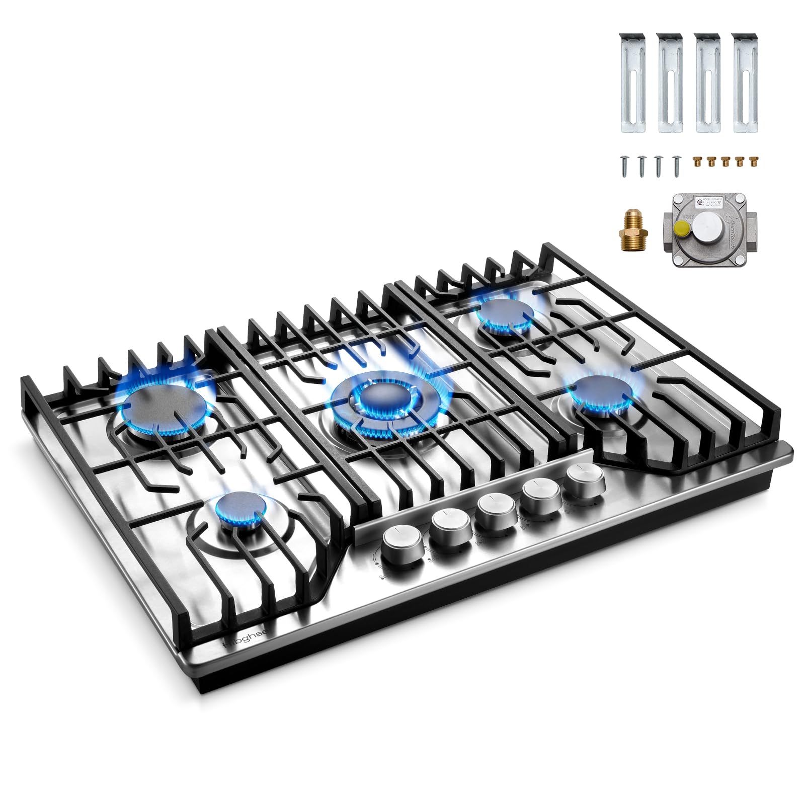 Gas Cooktop 34 Inch Built-in Gas Stove Top for RVs Kitchen Outdoor | NG/LPG Conv