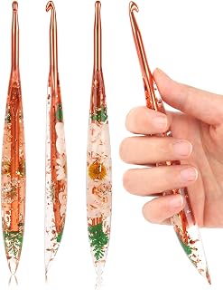 Coopay Crochet Hook, 5.5mm Ergonomic Crochet Hook with Floral Plastic Grips