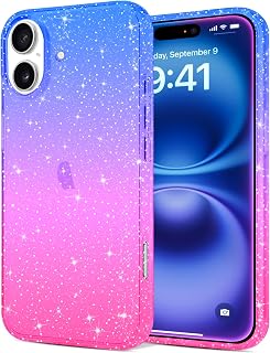 JJGoo iPhone 16 ケース クリア グリッター、スパークル ソフト TPU 透明 耐衝撃 女性 ガールズ スリム キラキラ キラキラ バンパーカバー 携帯電話ケース iPhone 16 6.1インチ用