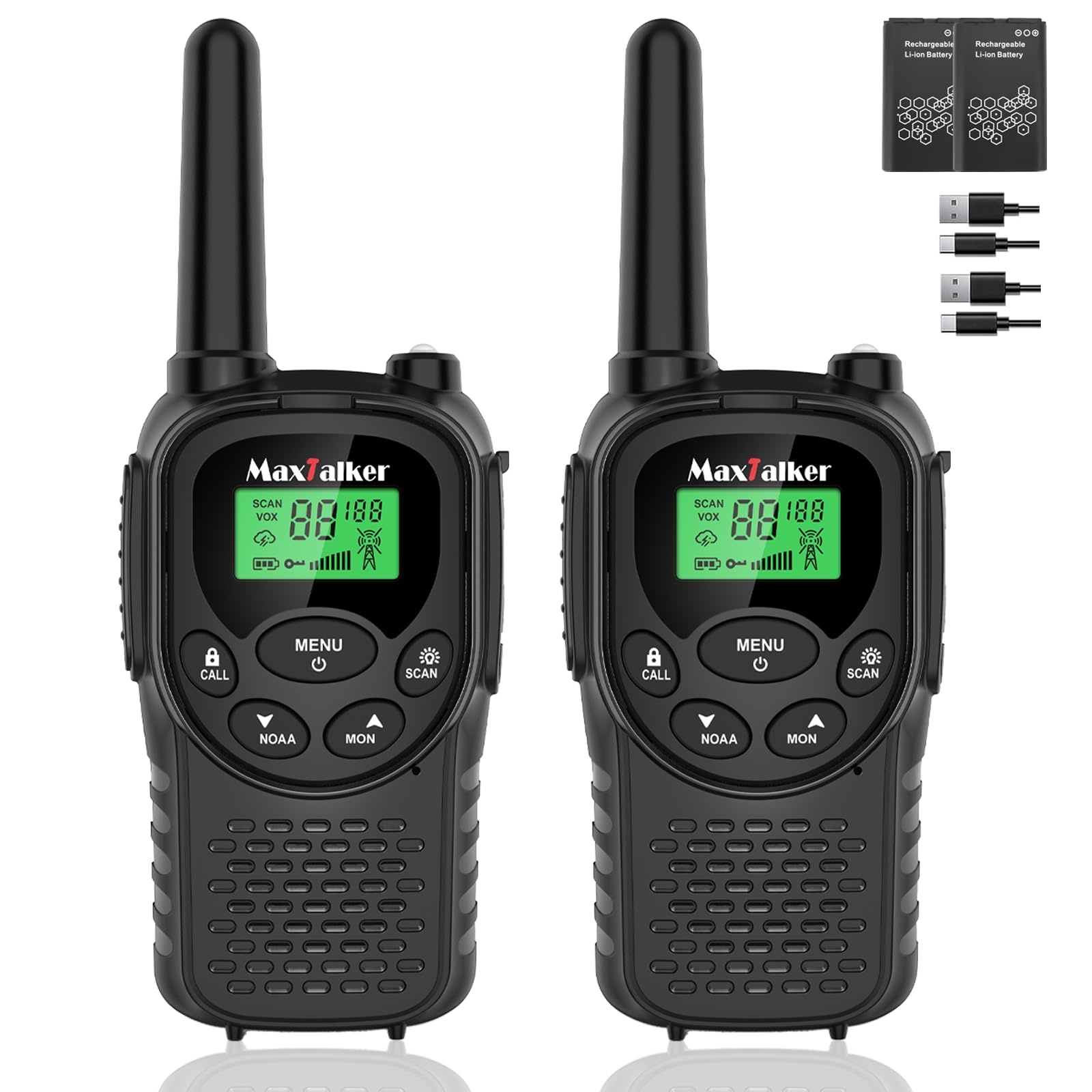Walkie Talkies Long Range for Adults, Rechargeable FRS Two-Way Radio, 2Pack | NO