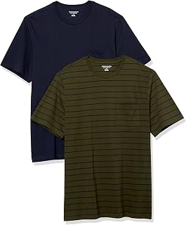 Amazon Essentials Men's Short Sleeve Crew Neck Pocket T-Shirt Regular Fit 2 Pack