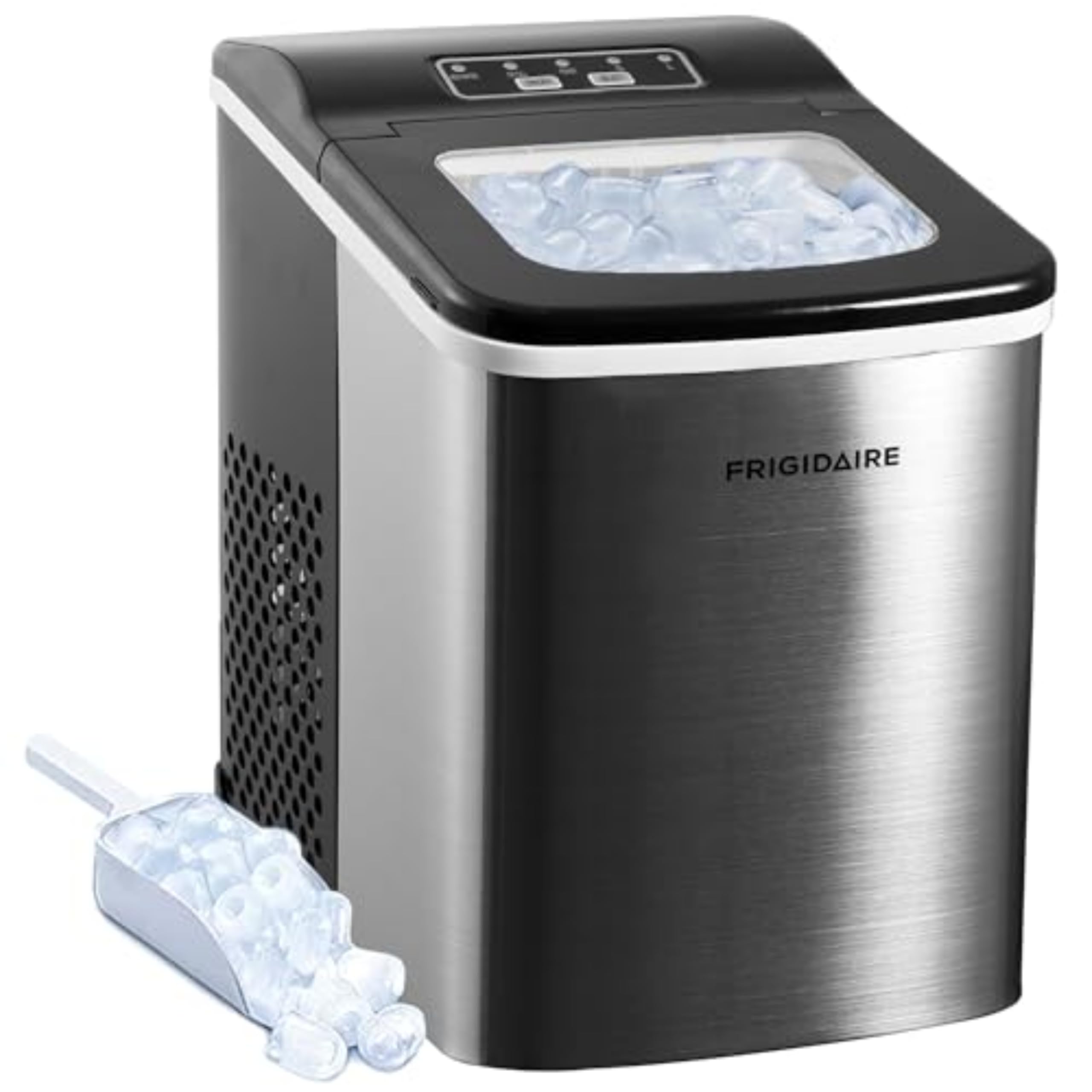 Frigidaire, 26 lb per Day, Countertop Bullet Ice Maker, Stainless Steel | Ice Ma