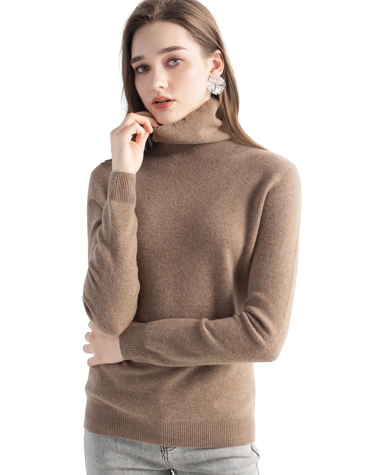 Chanyarn Women's 100% Merino Wool Seamless Sweater Turtleneck First-Line Ready t