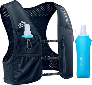 Zelvot Running Vest for Women Men, 500ml Soft Flask, Waterproof Phone Pouch | 6 Pockets, 3 Adjustable Straps, 7 oz Neoprene, Stable Fit, Reflective Details, Breathable Mesh, for Running, Hiking, Cycling