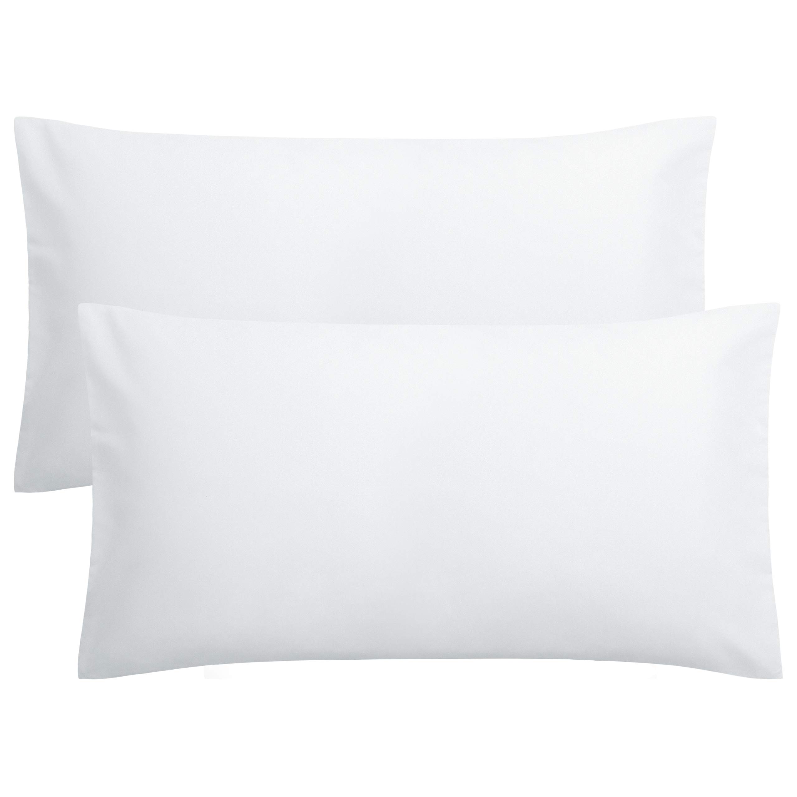 FLXXIE Pack of 2 Pillow Cases 100% Brushed Microfiber 1800 Plain Dyed Wrinkle & 
