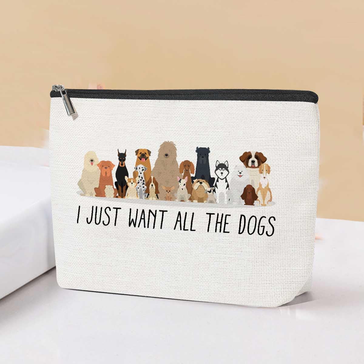 Cartoon Dog Makeup Bag, Portable Cosmetic Bag for Women, Travel Organizer, Cute 