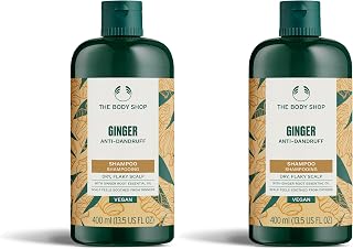 The Body Shop Ginger Anti-Dandruff Shampoo (1x 400ml), Clarifying Shampoo for Dry, Itchy and Flaky Scalp, Vegan Haircare, Suitable for Sensitive Scalps (Pack of 2)
