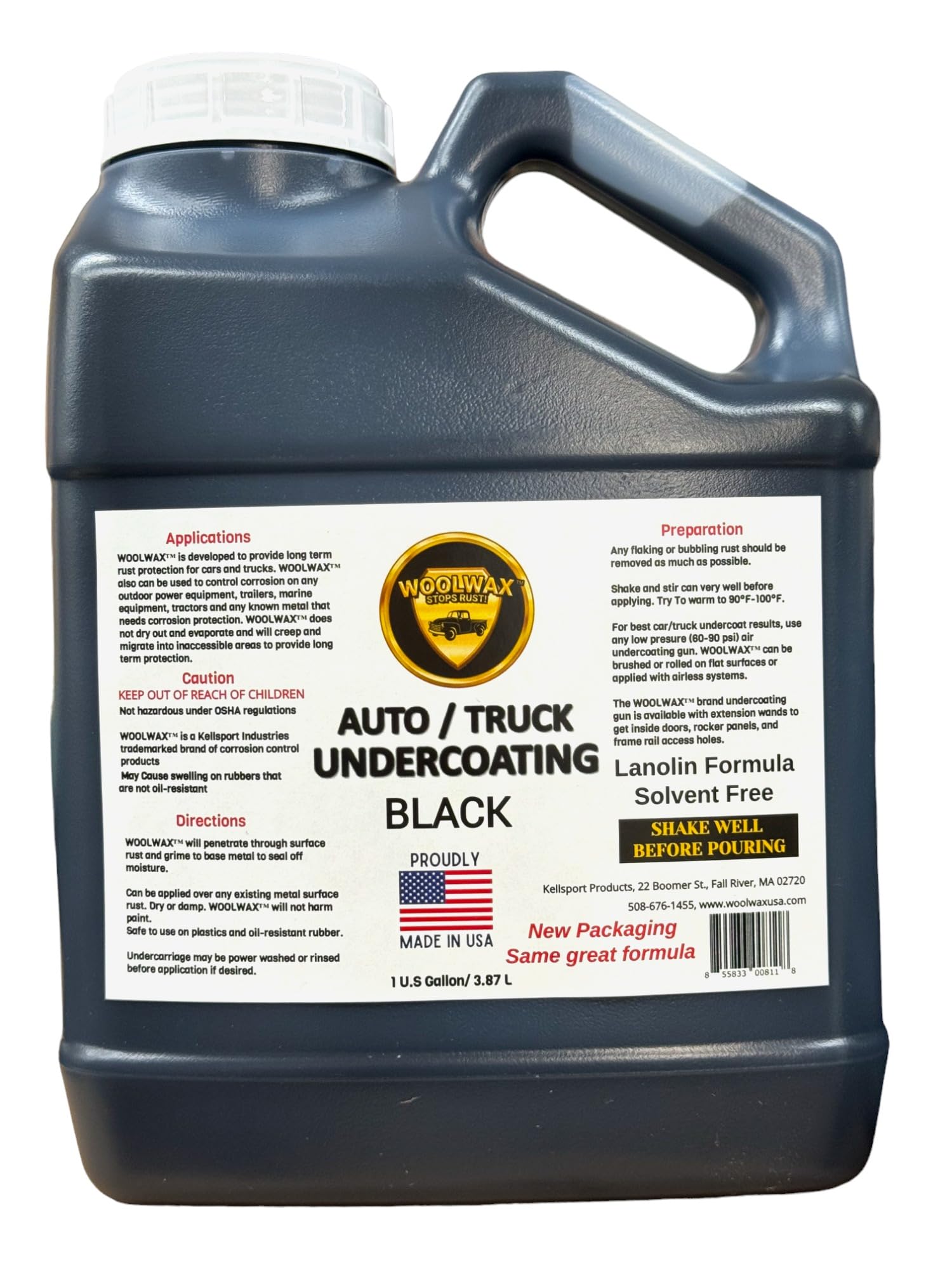 Woolwax 1-Gallon Jug. New Package. Same trusted formula. U.S.A. Made Lanolin Aut