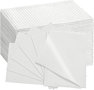 Dental Patient Bibs Disposable Waterproof Dental Paper Bibs 50 PCS, 13" x 18" - 3 Ply Tattoo Bib Sheet Dentist Napkin Nail Paper Towels for Dental Office, Tattoo Shop and Beauty Salon - White