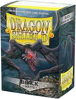Dragon Shield | Standard Size Card Matte Sleeves | 100 CT - Smooth & Tough Premium TCG Sleeves | Compatible with Pokemon, Flesh & Blood, One Piece & Magic the Gathering | Black
