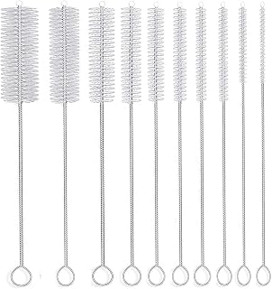 Long Straw Brush, Nylon Pipe Tube Cleaner 8-ihch 10 Different Diameters Set of 10
