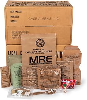 2026 Inspection MRE, U.S. MRE Meals, Emergency Supplies, Emergency Food Supply, Survival Food w/Flameless Heater, Ready Meals (Variety Pack of 24) – (A & B Case Fresh Stock) MREs have 10 Year Shelf Life From Inspection Date – 2023 Pack / 2026 Inspection