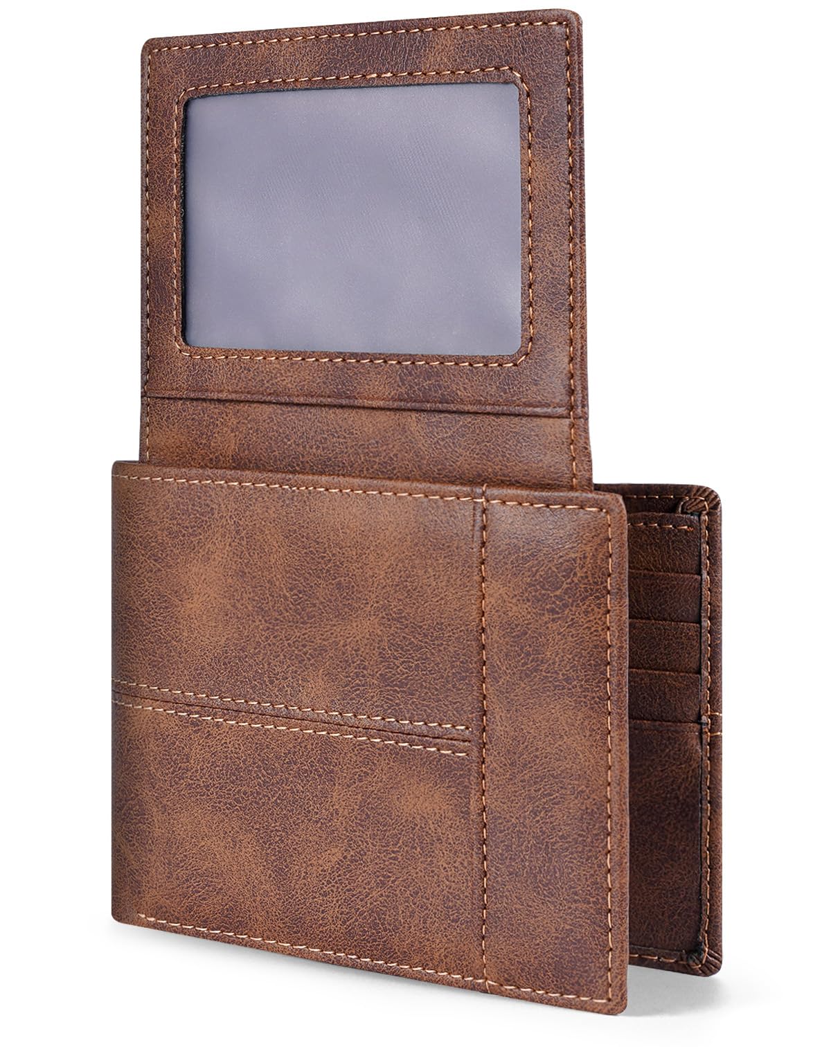 Swallowmall Wallet for Men RFID Blocking Genuine Leather Bifold Wallets