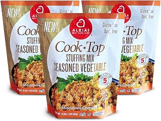 ALEIA'S BEST. TASTE. EVER. Cook Top Stuffing Mix Seasoned Vegetable - 5.5 oz / 3 Pack –Rich, flavorful Taste, Ready in 5 minutes, Stuffing for Gluten Free Recipes,Gluten-free