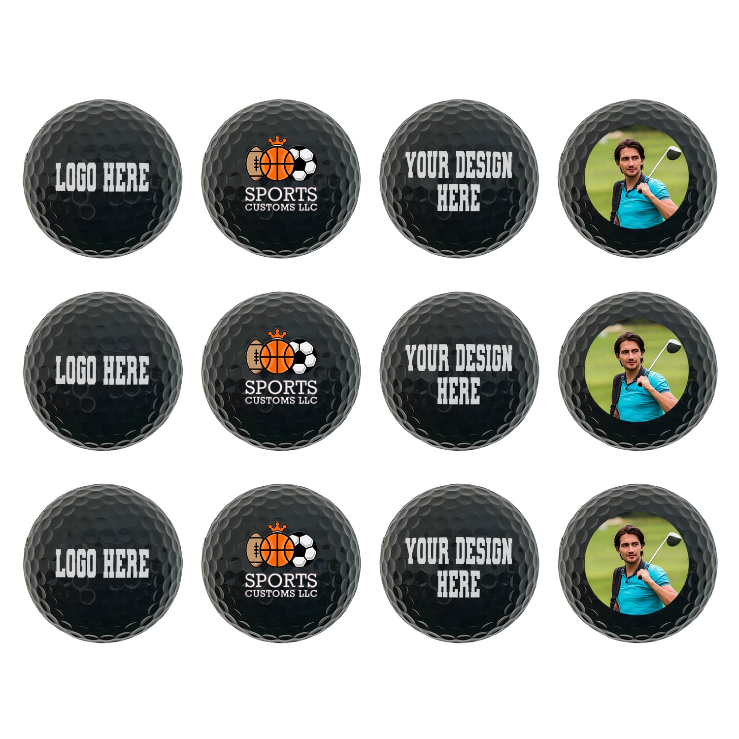 HAMMET Custom Golf Balls Personalized Golf Ball for Men & Women in 5 Colors