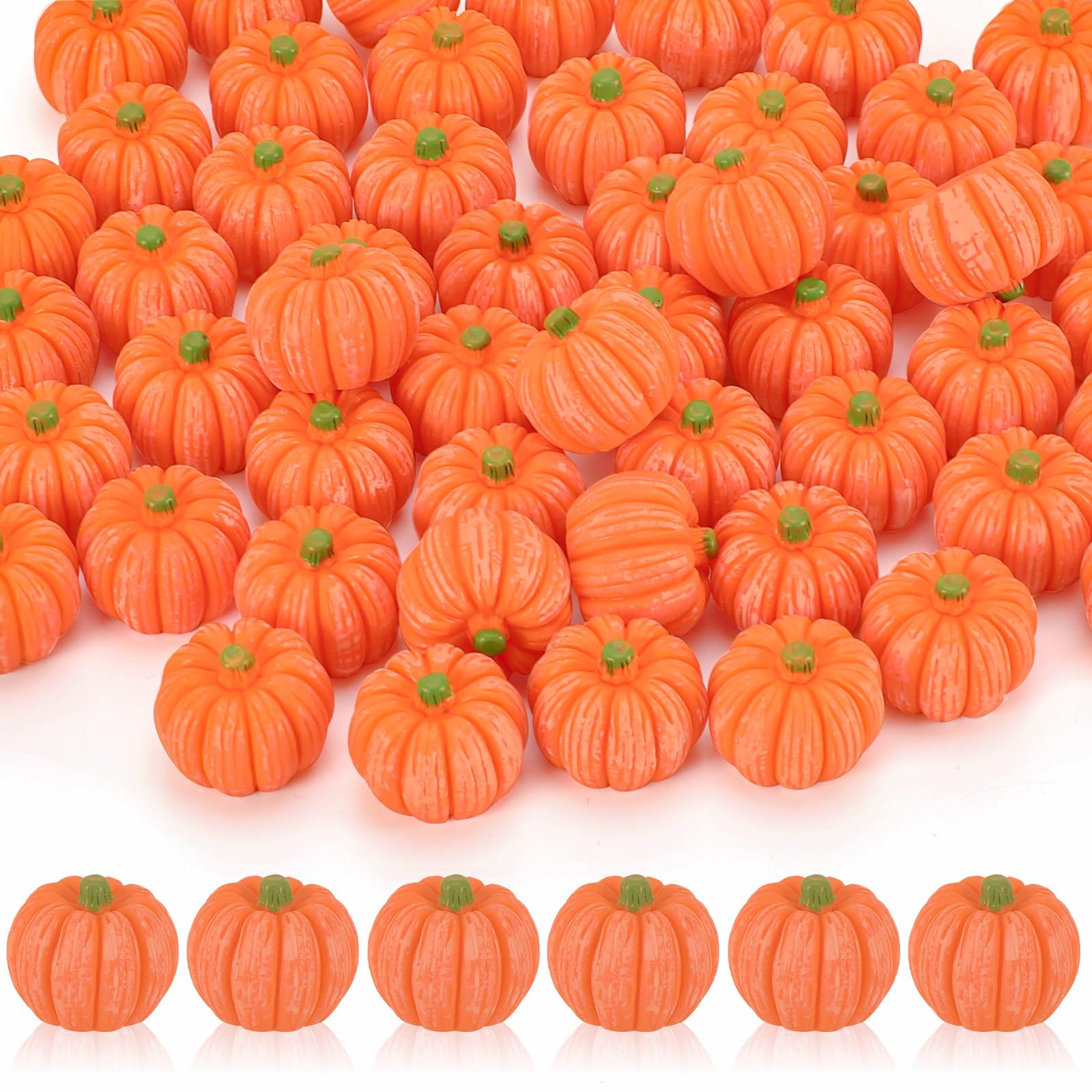 JUNEBRUSHS 50 Pcs Mini Pumpkins Fake Pumpkins Artificial Pumpkins Thanksgiving O