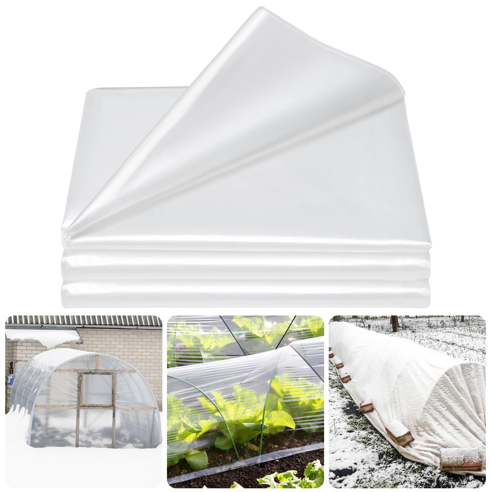 Legigo 10 X 30 Ft Clear Greenhouse Plastic, Plant Covers Freeze Protection | 6 M