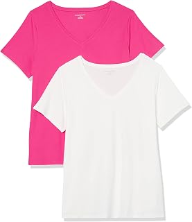 Amazon Essentials Women's Plus Size V-Neck Short Sleeve T-Shirt