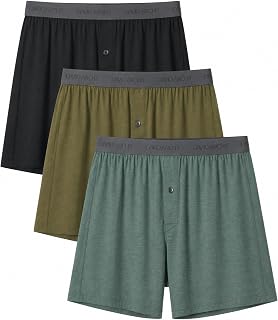 DAVID ARCHY Men's Bamboo Rayon Boxers, Cooling Breathable Underwear