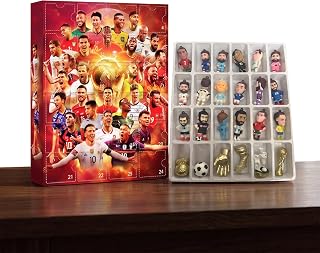2026 Football Advent Calendar | 24 Pieces 3D Collectible Mini Figurines, Christmas Countdown Gift for Kids Boys Teens Sports Fans