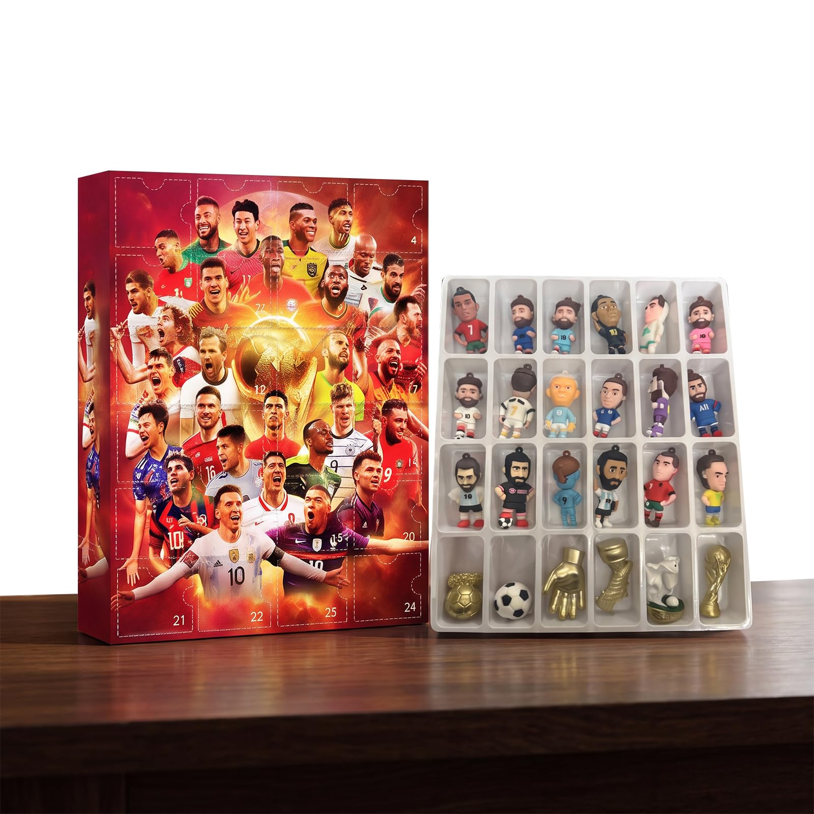 2026 Football Advent Calendar | 24 Pieces 3D Collectible Mini Figurines, Christm