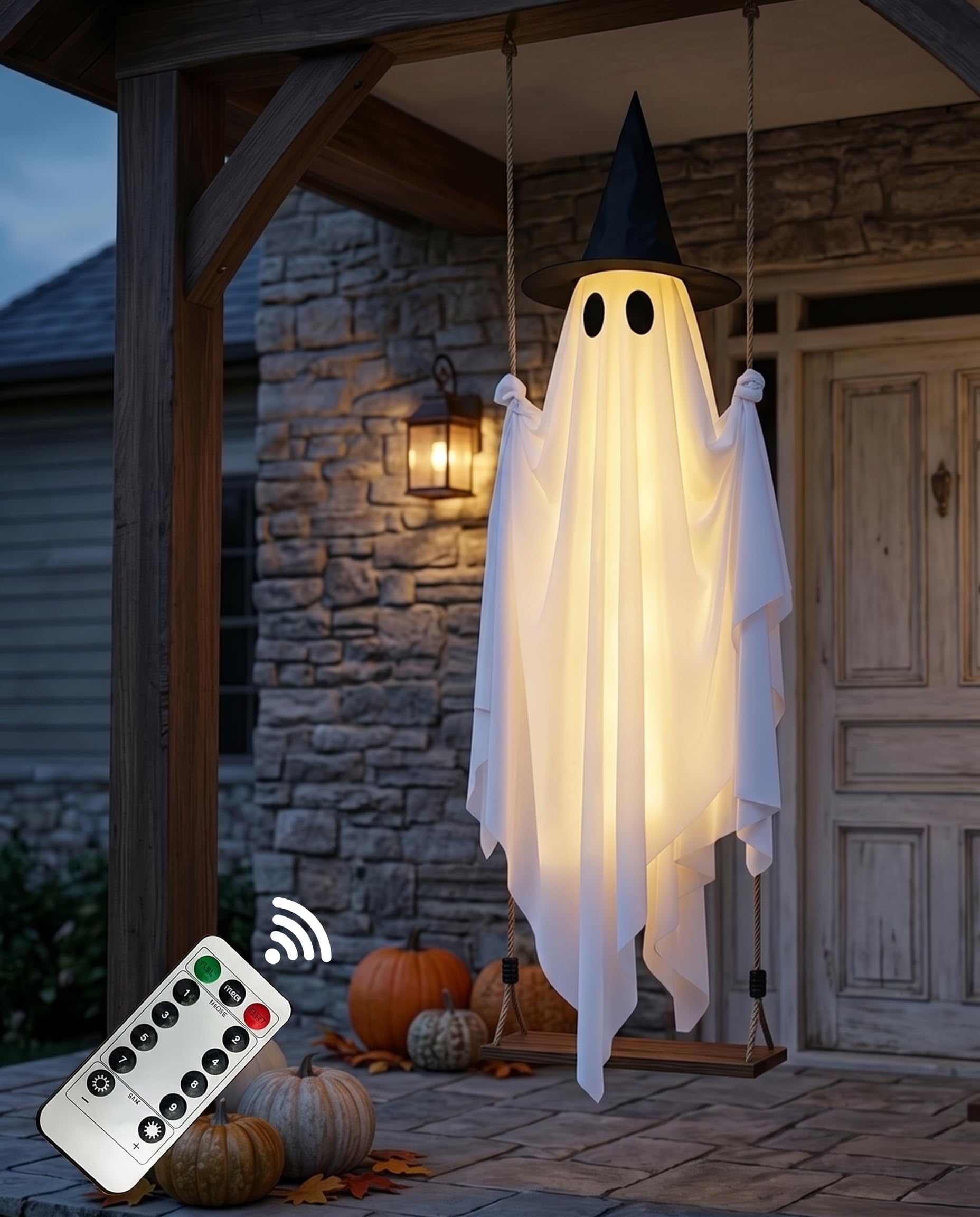 5FT Halloween Swinging Ghost Outdoor Decor,Spooky Hanging Ghost Decorations | 5F