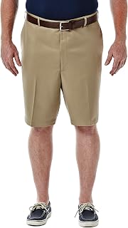 Haggar mens Cool 18 Classic Fit Expandable Waist Short Regular and Big & Tall Sizes