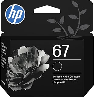 Original HP 67 Black Ink Cartridge | Works with HP DeskJet 1255, 2700, 4100 Series, HP Envy 6000, 6400 Series | Eligible for Instant Ink | 3YM56AN