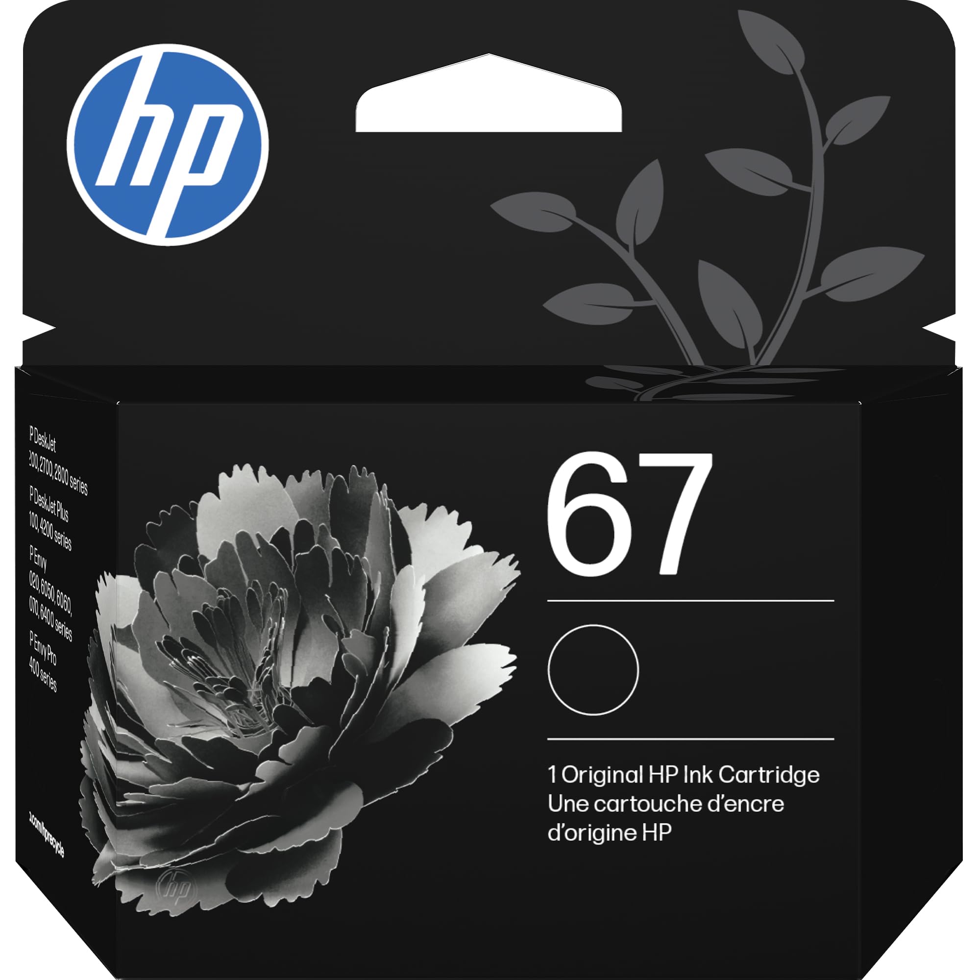 Original HP 67 Black Ink Cartridge | Works with HP DeskJet 1255, 2700, 4100 Seri