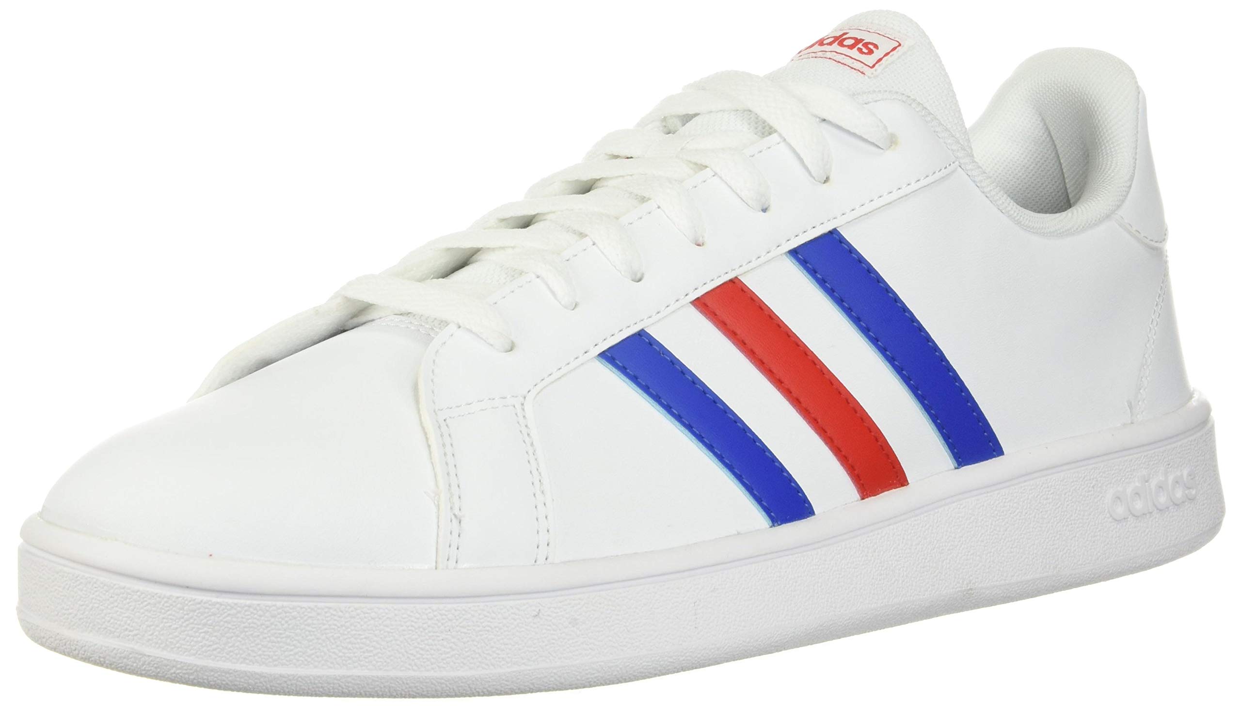 adidas Men's Grand Court Base Fashion Sneakers White/Blue/Activered 10.5