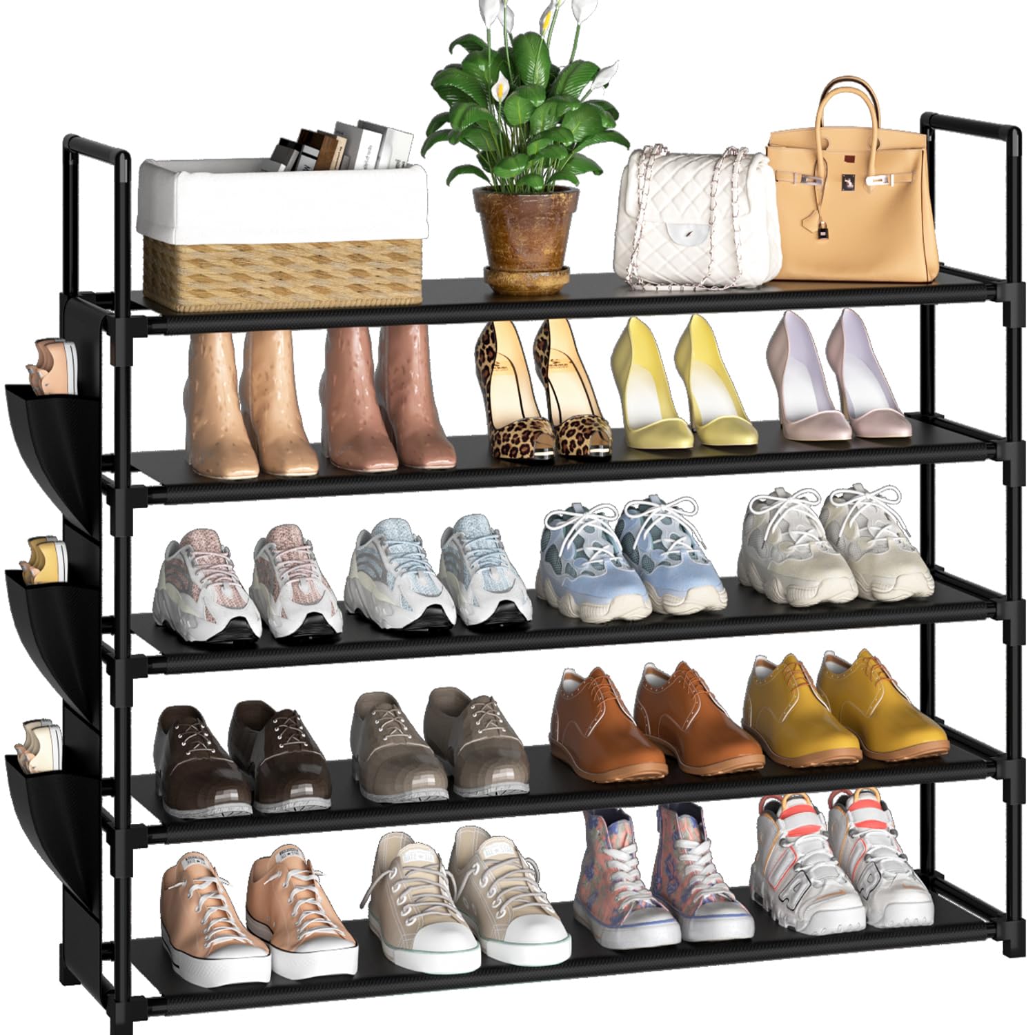 OYREL Shoe Rack 5 Tier 20-25 Storage Capacity Shoes Organizer | Closet, Entryway