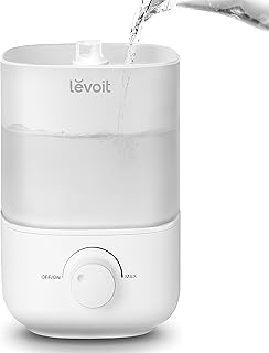 Levoit Top Fill Humidifiers for Bedroom, 2.5L Tank for Large Room, 25dB | Easy to Fill & Clean, Quiet Cool Mist Air Humidifier for Home Baby Nursery & Plants, Auto Shut-off for Safety, 25H Lasting