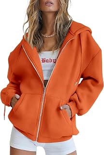 PRETTYGARDEN Women's Fall Zip Up Hoodies Sweatshirts