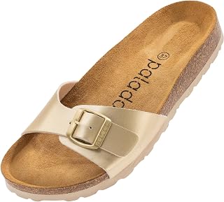 Palado® Malta Women's Sandals | Made in EU | Mules in Many Summer Colours | 1 Strap Sandals with Cork Footbed | Women's Slippers with Leather Outsole