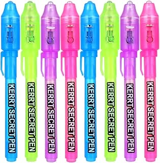 KERRT Invisible Ink Pens with UV Light for Kids,Party Favors Secret Message Spy Pens Magic Toys for 6-12 Years Girls Boys Birthday Gifts Christams Goodie Bag Stocking Stuffers