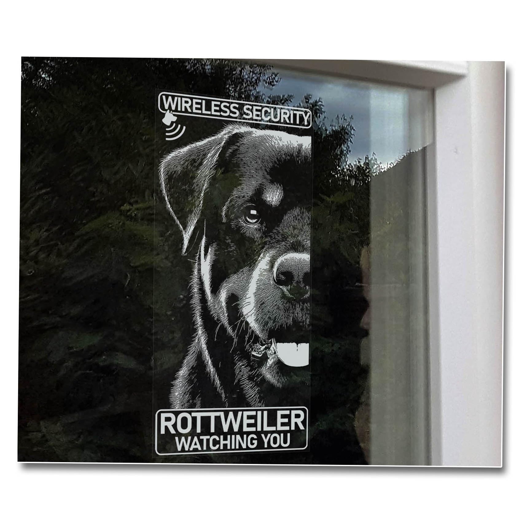 Rottweiler Watching You Sticker, Home Security Warning Sign, Car Window Decal, L