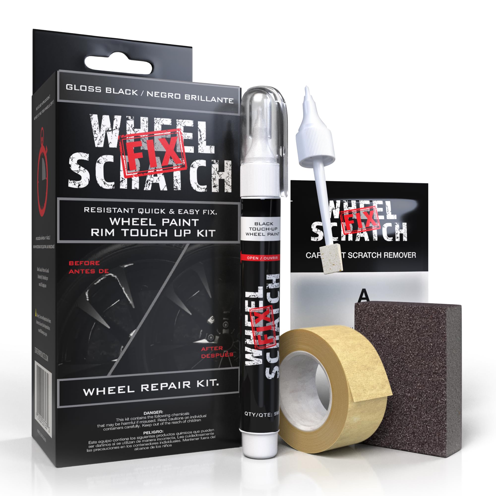 Wheel Scratch Fix® Gloss Black Rim Touch Up Paint, Wheel Scratch Repair Kit | Bl