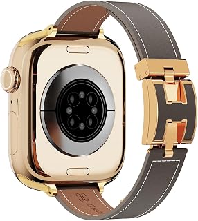 Cinturino in vera pelle per Apple Watch con fibbia ad H da donna