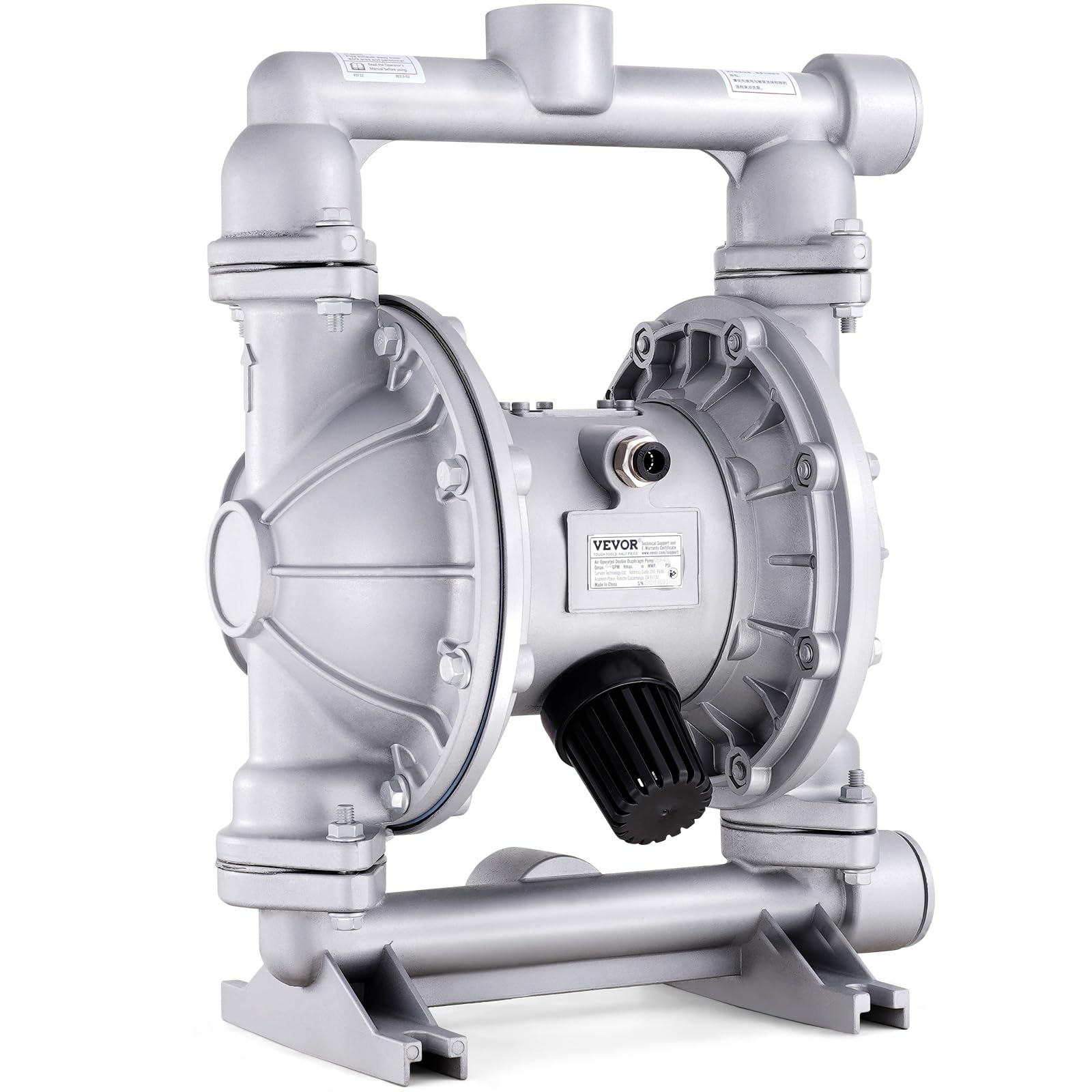 VEVOR Air Operated Double Diaphragm Pump 44 GPM Max 115 PSI Transfer Pump | for 