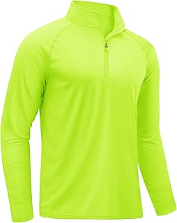 TACVASEN Rash Guard Mens Swim Shirt Long Sleeve UV Fishing Sun Protection UPF 50 Running Athletic 1/4 Zip Shirt for Men