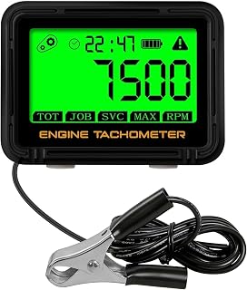 Small Engine Tachometer，Digital Tachometer，RPM Meter and Hour Gauge | Tachometer for Small Engines，Rpm Gauge for Motorcycle, Chainsaw, Lawn Mower, Snowmobile, Kart, Marine, ATV, Boat