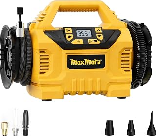 MaxMore Portable Tire Inflator/deflator Compatible with DeWalt 20V Battery | 160 PSI High Pressure Cordless Air Compressor Pump, Digital Gauge, Auto Shut-Off, LED Light for Car, Bike, Balls (Tool Only)