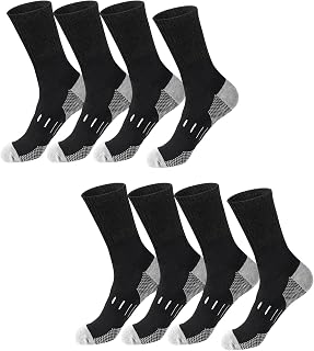 4 Pairs of Men's High Socks, Running Socks, Breathable Cotton with Padding, Anti-Blister Socks, Anti-sweat, Non-Slip, for Running, Hiking, Trekking, Cycling