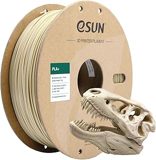 eSUN PLA+ 3D Printing Filament 1KG(2.2LBS), Enhanced Toughness, Bone White | Dimensional Accuracy +/- 0.03mm, 1.75mm 1KG Spool(2.2 LBS) 3D Printer Filament for 3D Printers